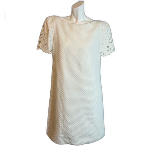 Mary McFadden Dresses & Skirts - Vintage 1990s Mary McFadden Collection White Shift Dress Pearl Bridal Size 10